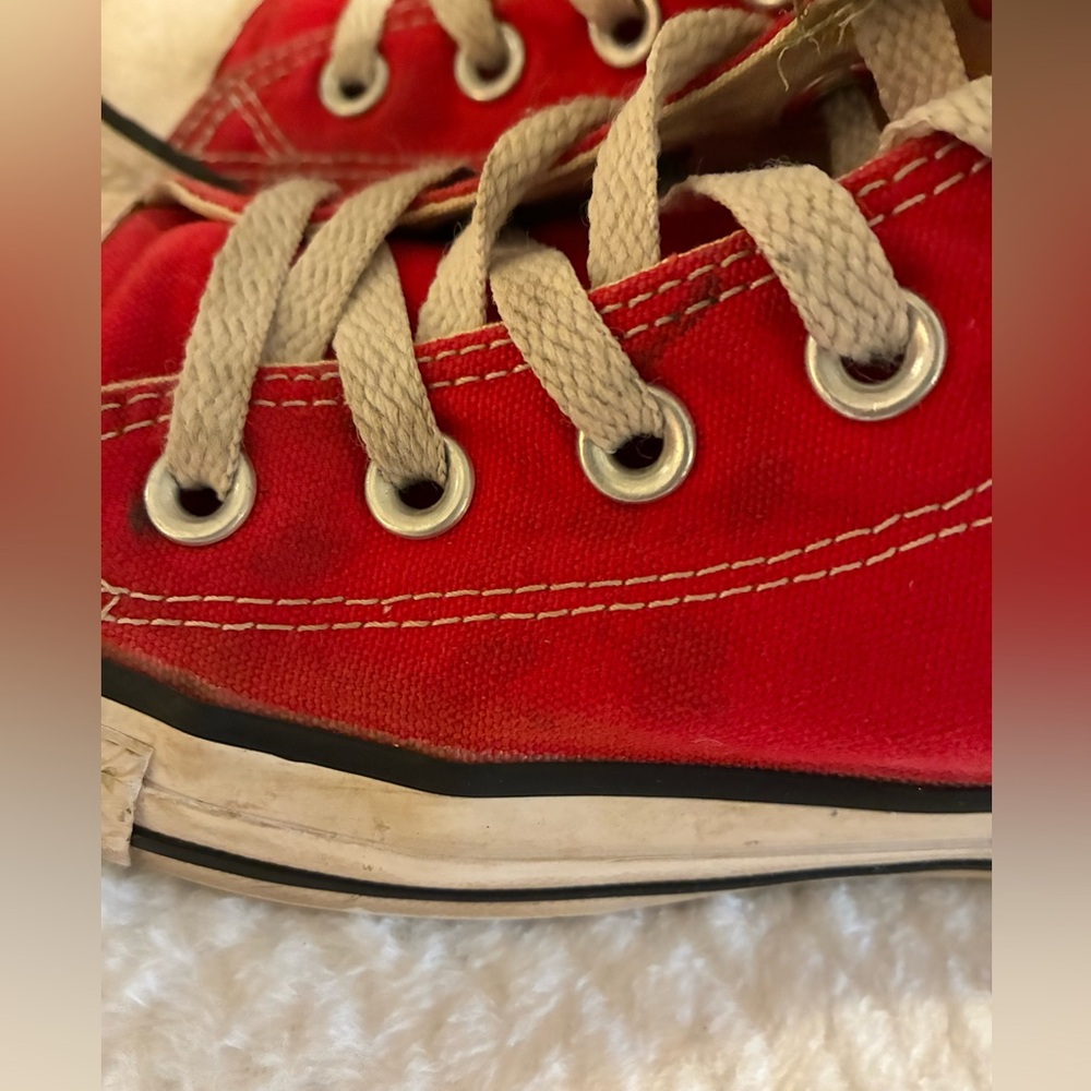 Converse Chuck Taylor Red Canvas High Top Sneakers Skate Punk Grunge Street Sz 7 - Picture 6 of 12